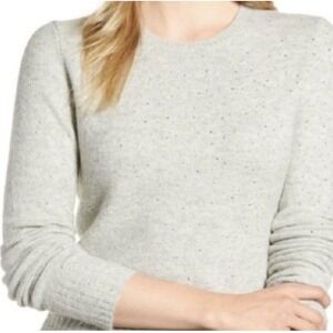 J.CREW Alpaca Merino Wool Blend Crewneck Sweater Sparkly Heathered Gray Sz XXS